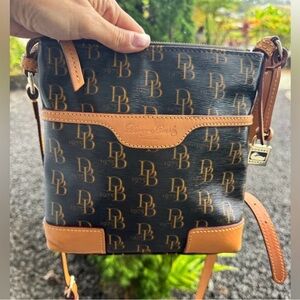 Dooney & Bourke Black and Tan Crossbody Bag